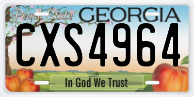 GA license plate CXS4964