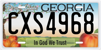 GA license plate CXS4968