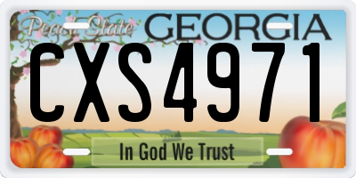 GA license plate CXS4971