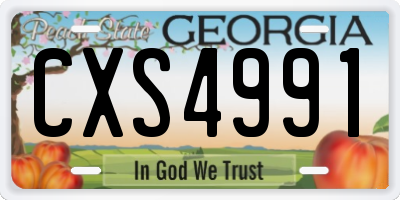 GA license plate CXS4991