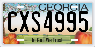 GA license plate CXS4995