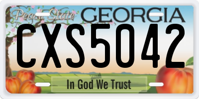 GA license plate CXS5042