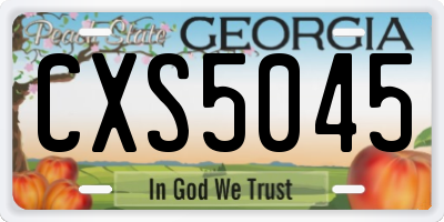 GA license plate CXS5045