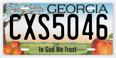 GA license plate CXS5046
