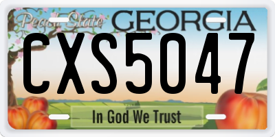 GA license plate CXS5047