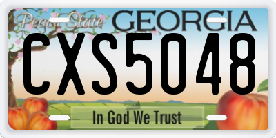 GA license plate CXS5048
