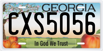 GA license plate CXS5056
