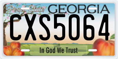 GA license plate CXS5064