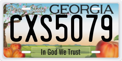 GA license plate CXS5079