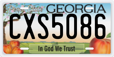 GA license plate CXS5086