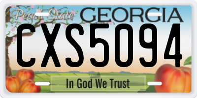 GA license plate CXS5094