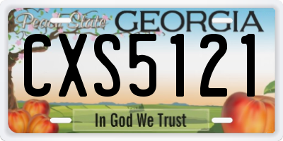 GA license plate CXS5121