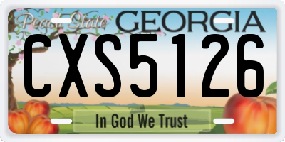 GA license plate CXS5126