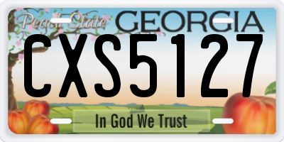 GA license plate CXS5127
