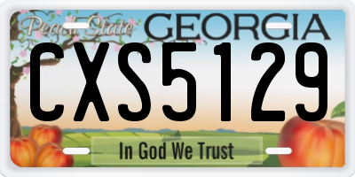 GA license plate CXS5129