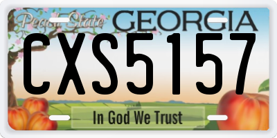 GA license plate CXS5157
