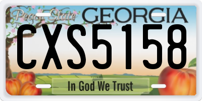 GA license plate CXS5158