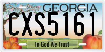 GA license plate CXS5161