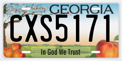 GA license plate CXS5171