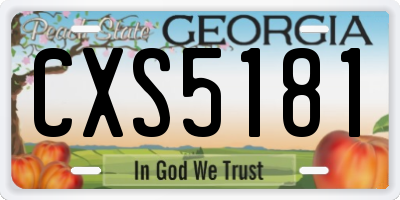 GA license plate CXS5181