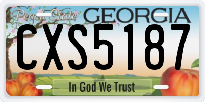 GA license plate CXS5187