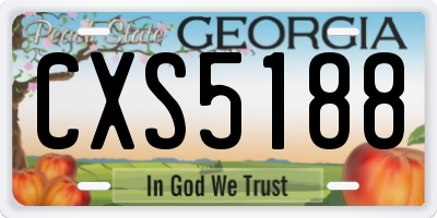 GA license plate CXS5188