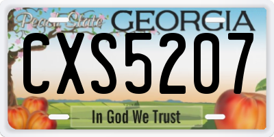 GA license plate CXS5207