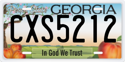 GA license plate CXS5212