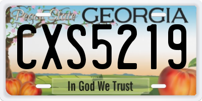 GA license plate CXS5219