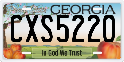 GA license plate CXS5220