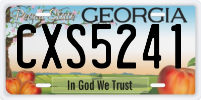 GA license plate CXS5241
