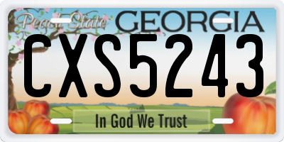 GA license plate CXS5243