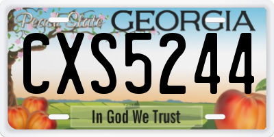 GA license plate CXS5244