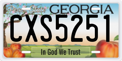 GA license plate CXS5251