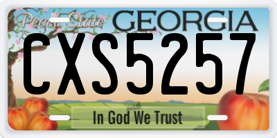 GA license plate CXS5257