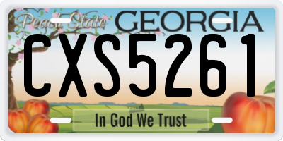 GA license plate CXS5261