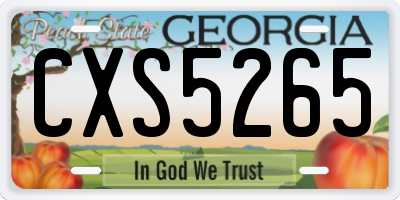 GA license plate CXS5265
