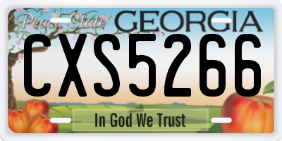 GA license plate CXS5266