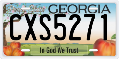 GA license plate CXS5271