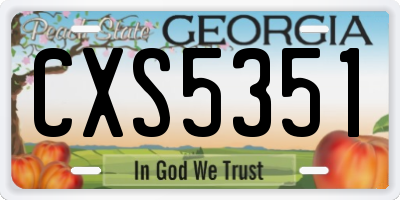 GA license plate CXS5351