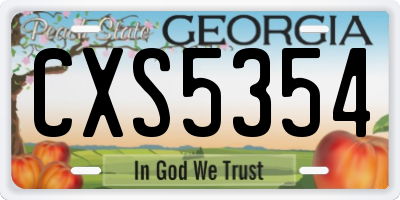 GA license plate CXS5354