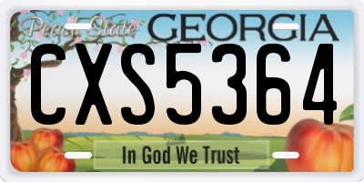 GA license plate CXS5364