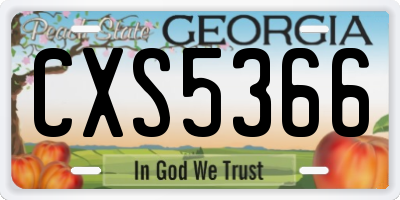 GA license plate CXS5366