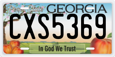 GA license plate CXS5369