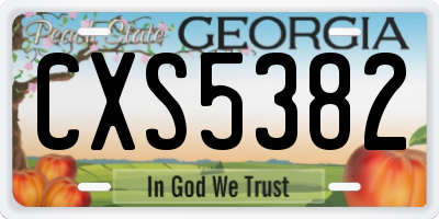 GA license plate CXS5382