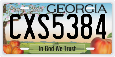 GA license plate CXS5384