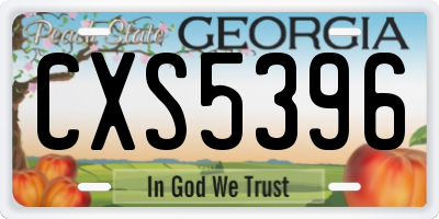 GA license plate CXS5396