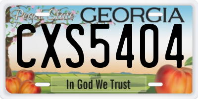 GA license plate CXS5404
