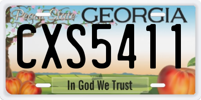 GA license plate CXS5411