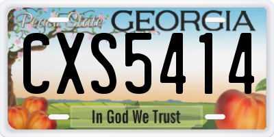 GA license plate CXS5414